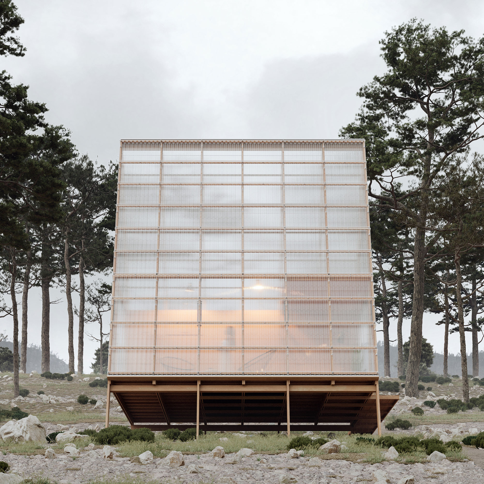 cabin design for a yoga retreat in vale de moses