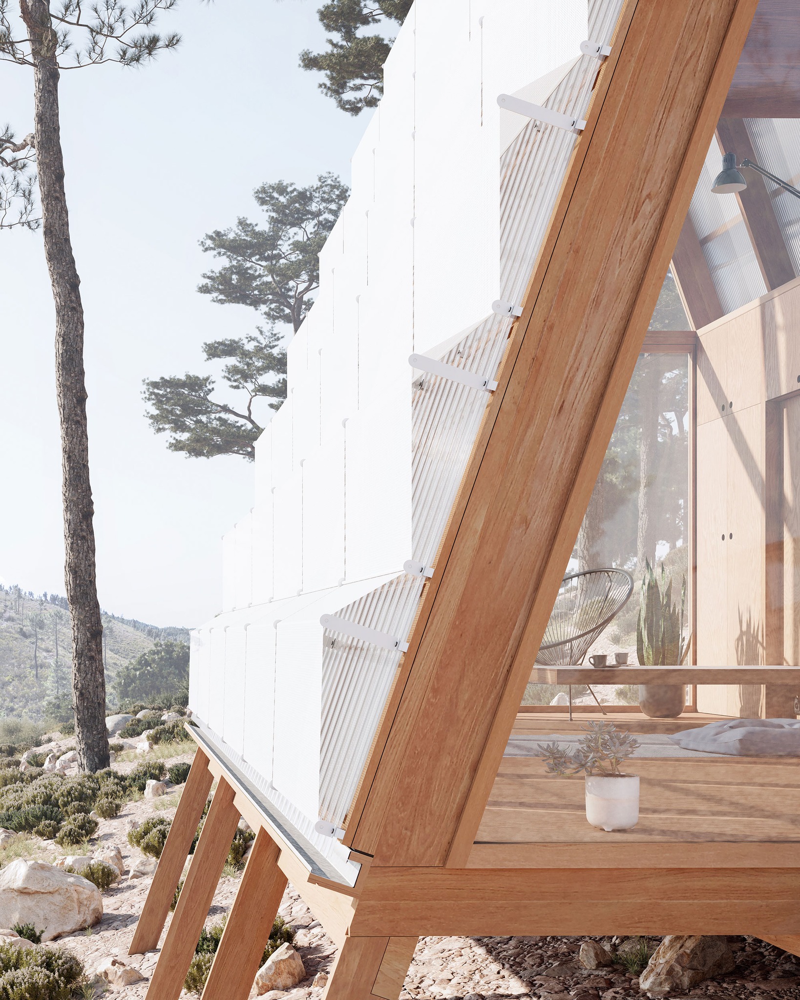 cabin design for a yoga retreat in vale de moses